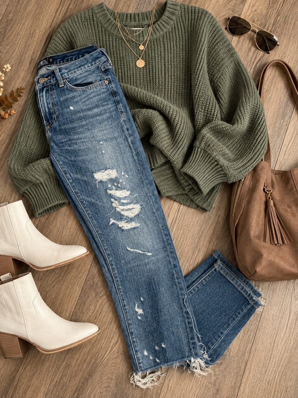 Lucky Brand Boyfriend Distressed Mid Blue Ankle Jeans